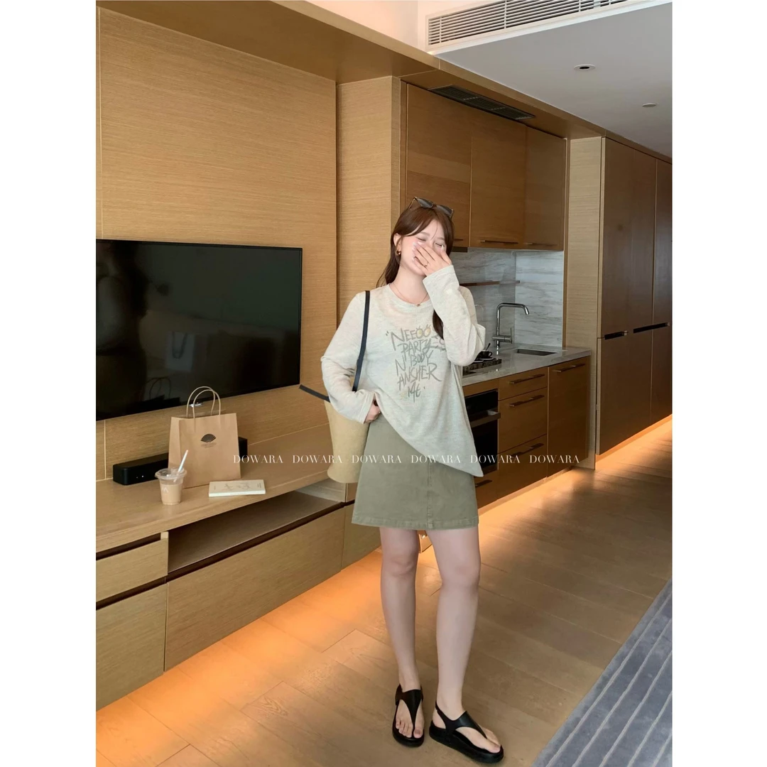 现货大婉酱微胖定制薄荷曼波韩系牛仔半身裙显瘦显高高腰裙 4695D