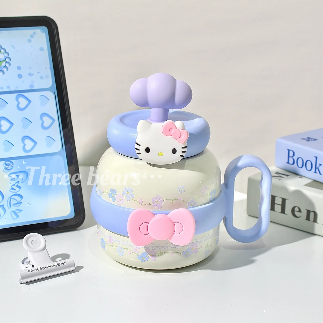 女生大容量helloKitty云朵杯陶瓷保温杯高颜值新款带吸管保冷水杯