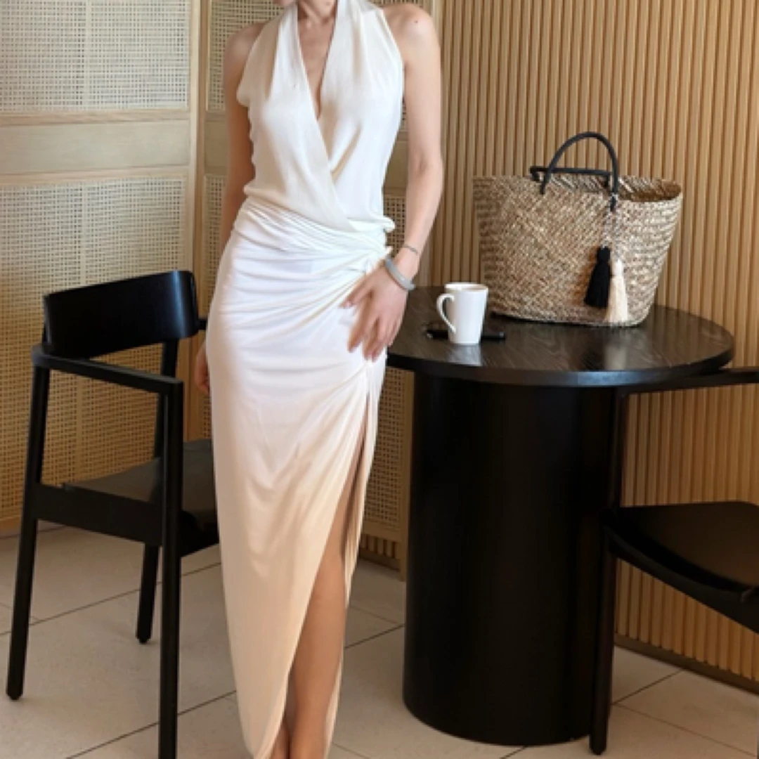 muli沐里针织斜门襟上衣