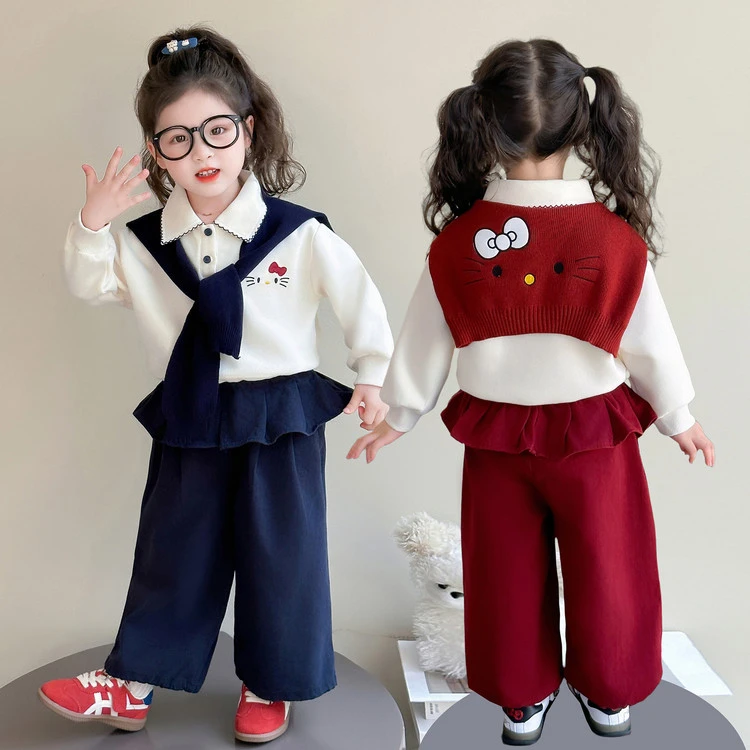 女童套装2025新款儿童洋气时髦女宝宝春秋季韩版外套两件套小童潮