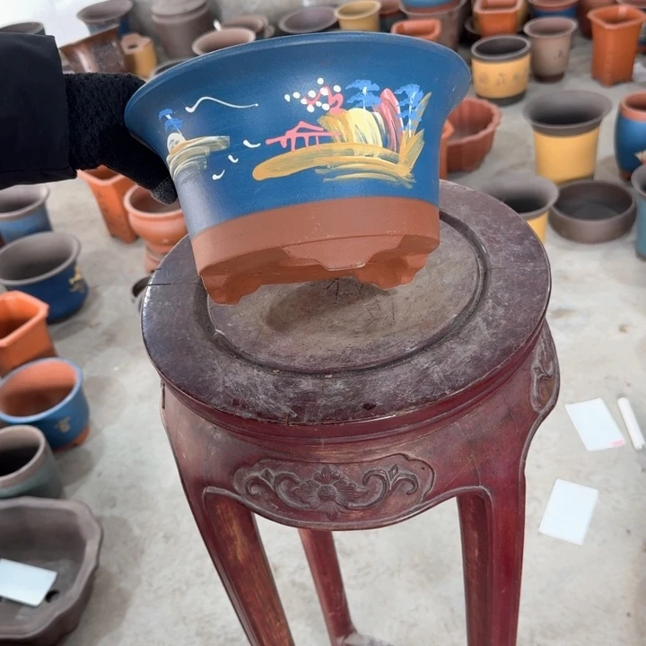 紫砂紫砂花盆13*24