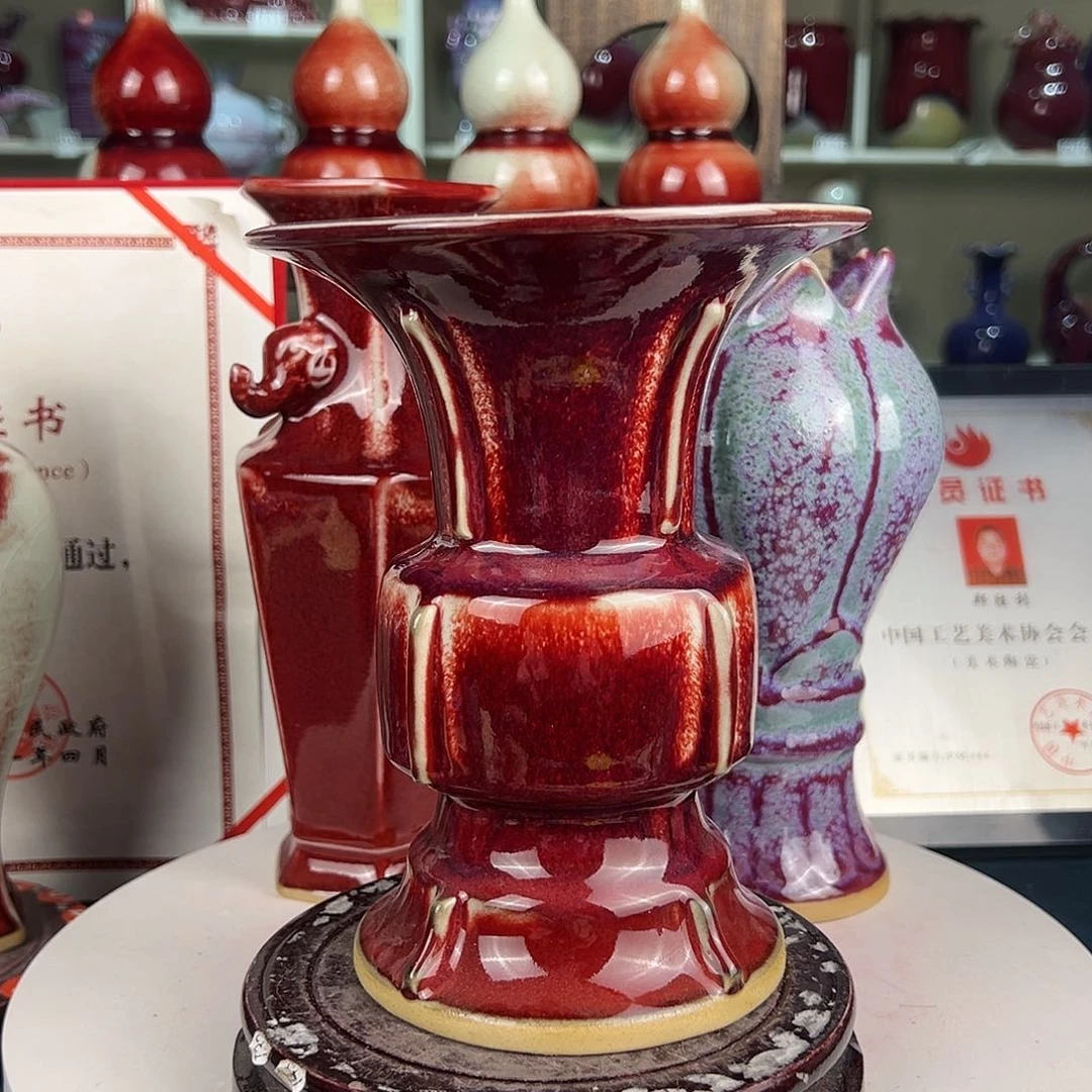 摆件郑家钧窑摆件微瑕