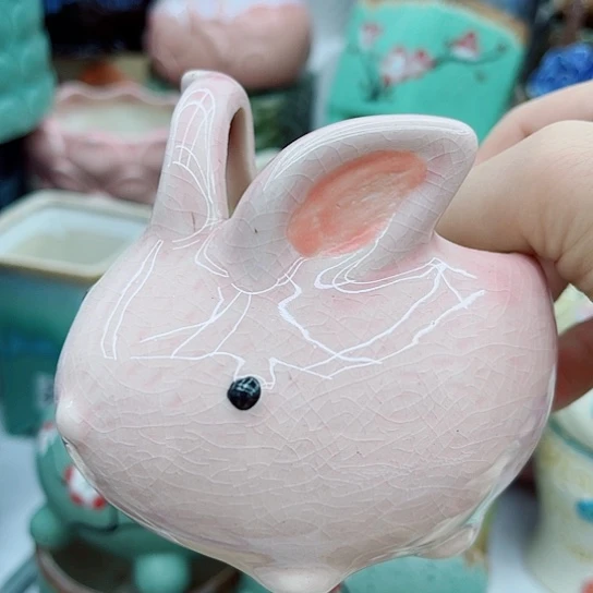 多肉绿植陶瓷花盆9.9包邮，有孔