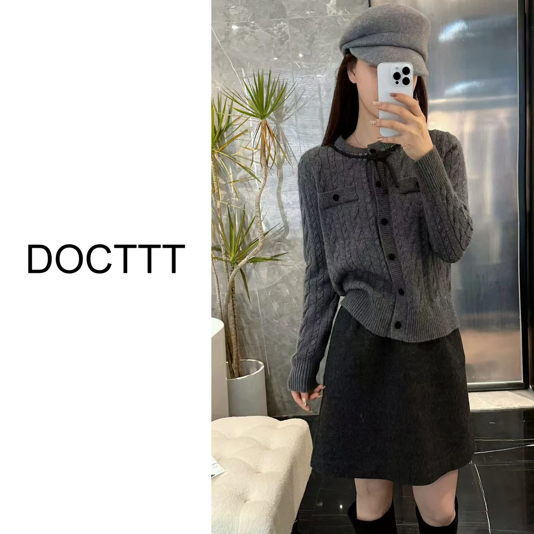 《DCT》夜幕流星*小香风蝴蝶节圆领针织开衫D25268