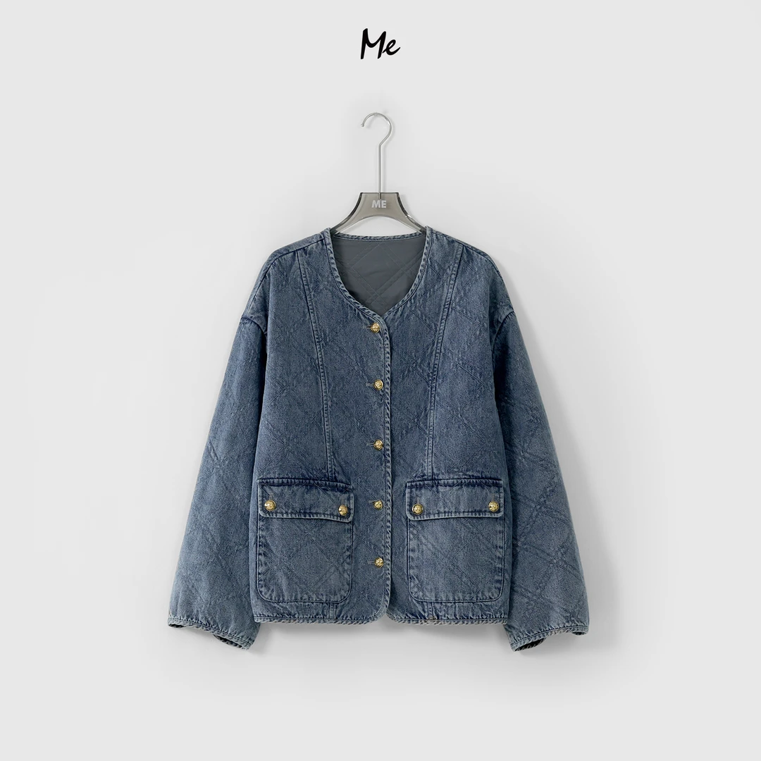 ME【菱格牛仔棉服】新款轻奢极简时尚气质休闲外套MEQA0006