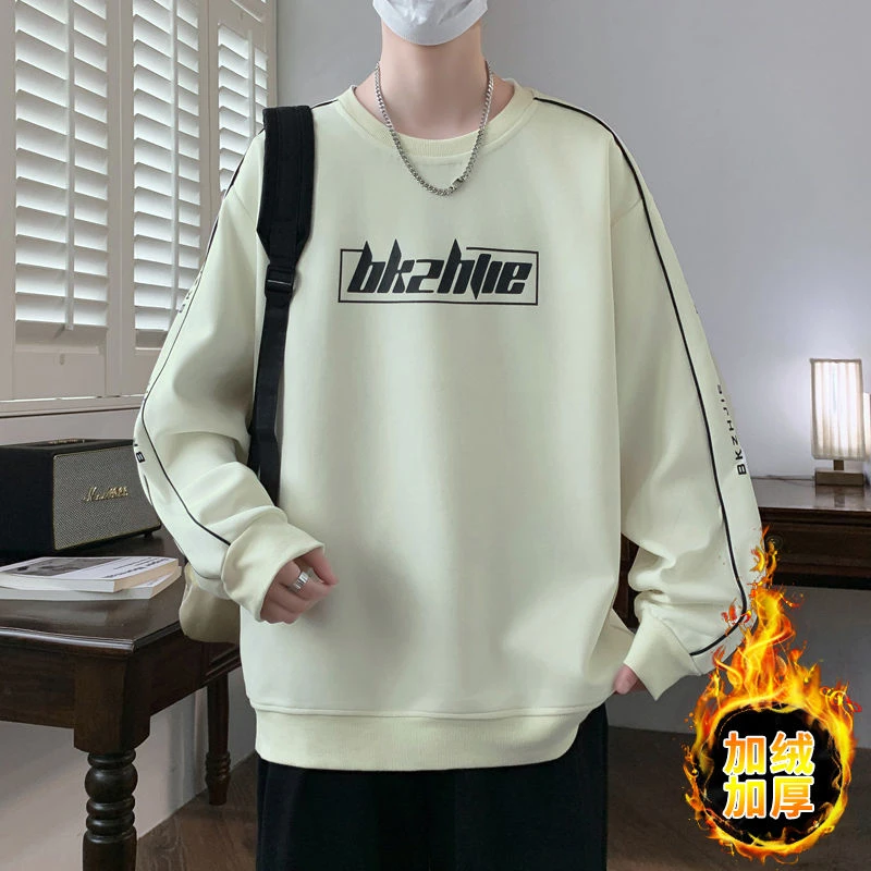 2025高品质卫衣男春秋季港风圆领长袖高颜值宽松休闲百搭套头上衣