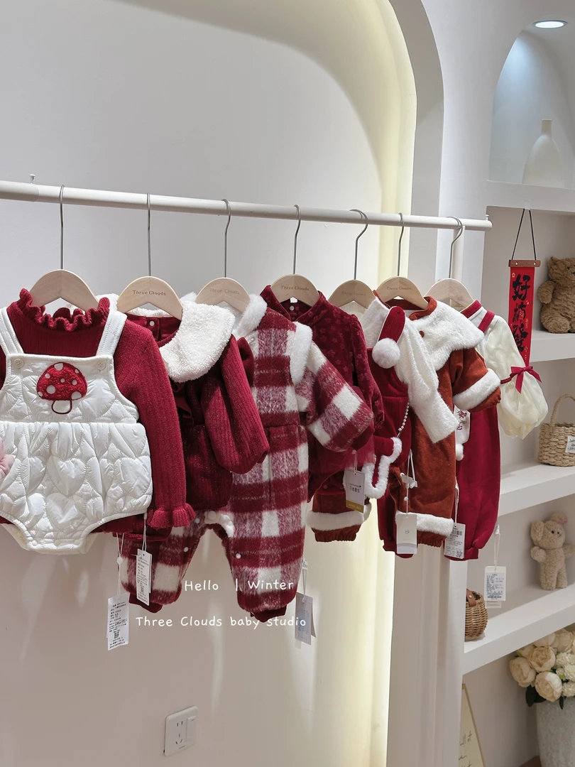 【红色系新年集合】婴幼儿宝宝男女儿童秋冬哈衣包屁衣爬服喜庆国风