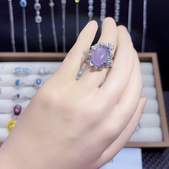 银S925镶嵌戒指紫晶