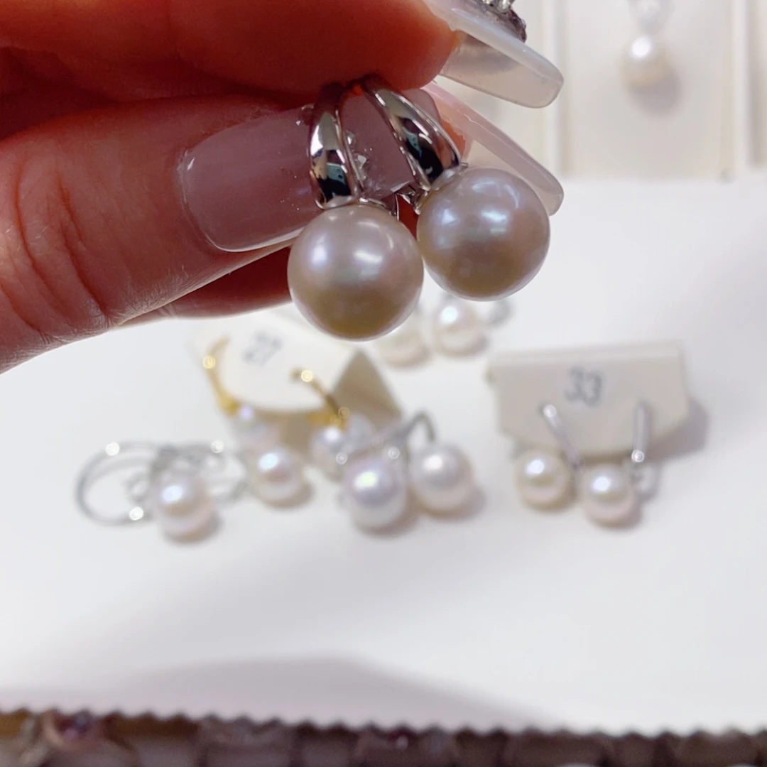 淡水珍珠耳饰合金