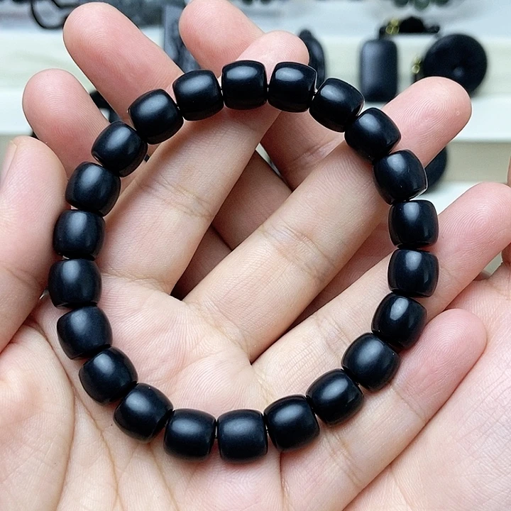 和田玉（墨玉）未镶嵌颈饰*️*卡10直切手串