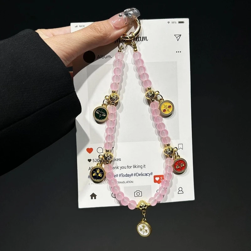 新年款招财手机链创意五路财神手机挂绳短款手腕手提链手机壳挂件