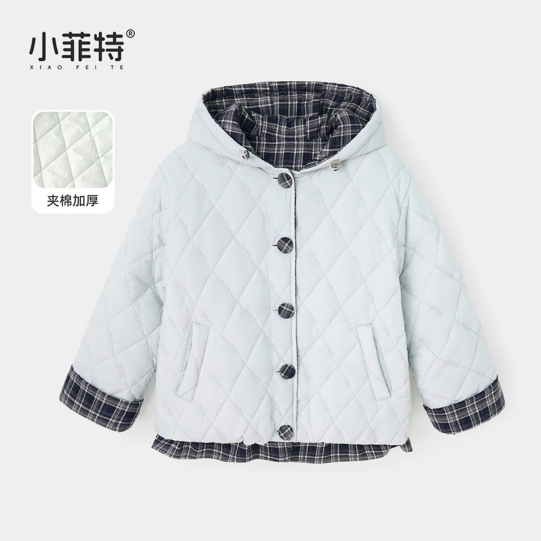 小菲特女童冬加厚连帽外套中大童保暖棉服上衣儿童衣服BGYD56732