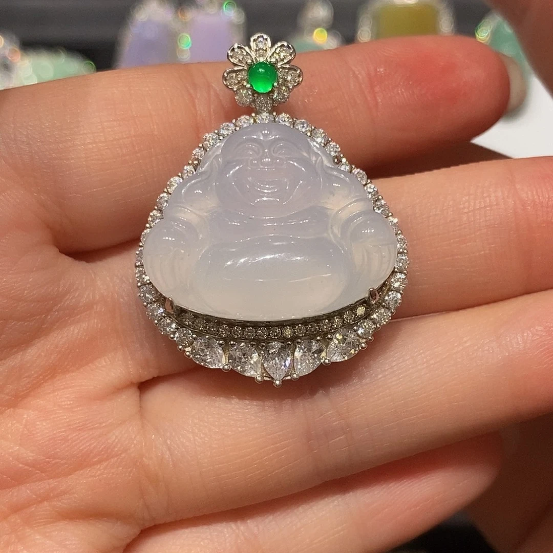 翡翠银S925镶嵌颈饰天然翡翠