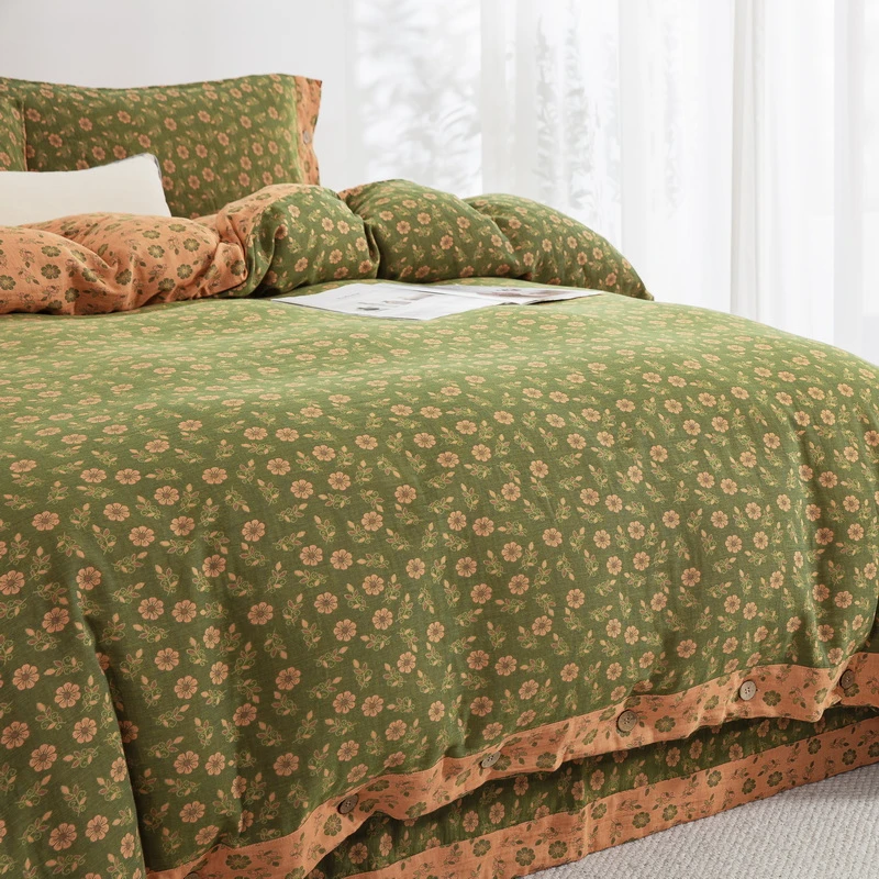 【琳桥】特价福利被套-A类全棉色织提花双层纱单被罩纽扣款加密