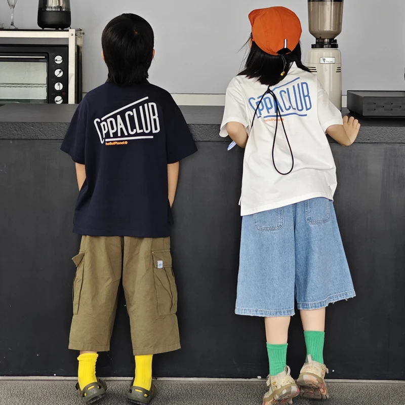 ppapa CENCLUB双色Polo衫儿童翻领索罗娜T恤宽松夏季短袖 913709