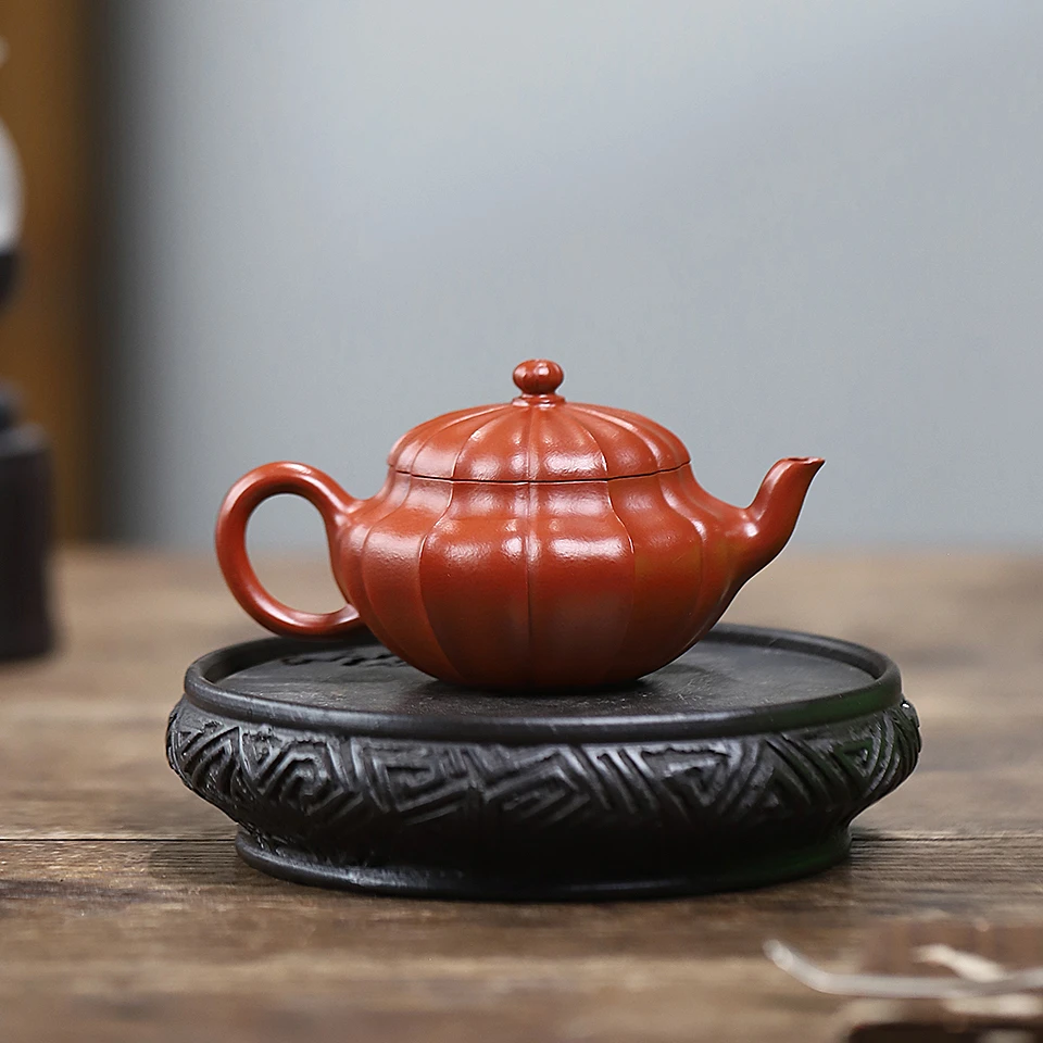 JCY-0140非遗正品手工 季畅园【菱花】120cc朱泥 茶具 宜兴紫砂壶