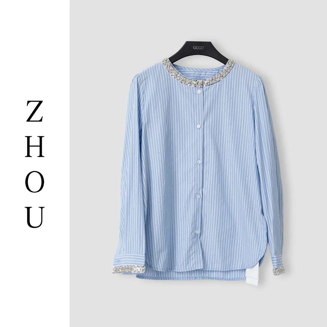 （周哥甄选）蓝色衬衫-23099