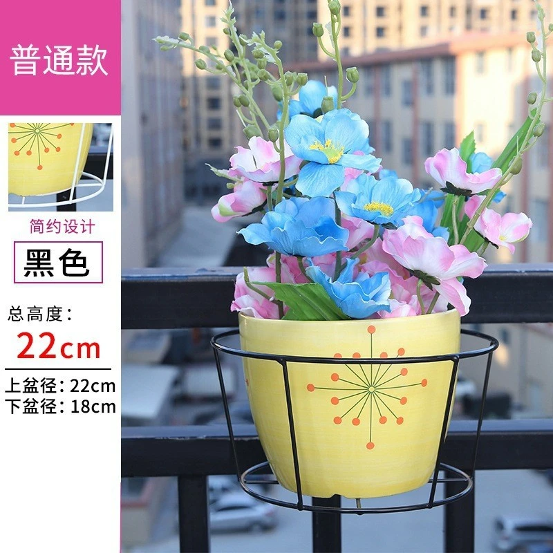 阳台花架铁艺悬挂式花盆挂架栏杆多肉绿萝花架室内置物架
