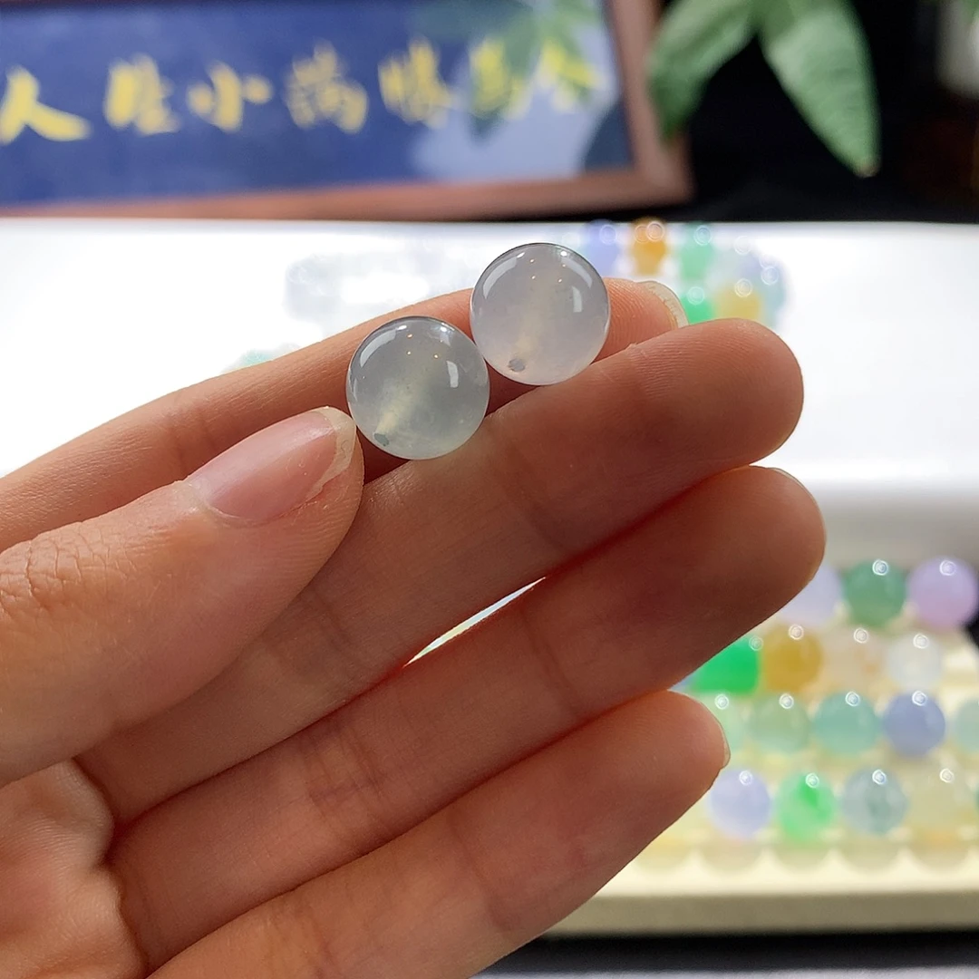 翡翠散珠翡翠珠子高冰发其一