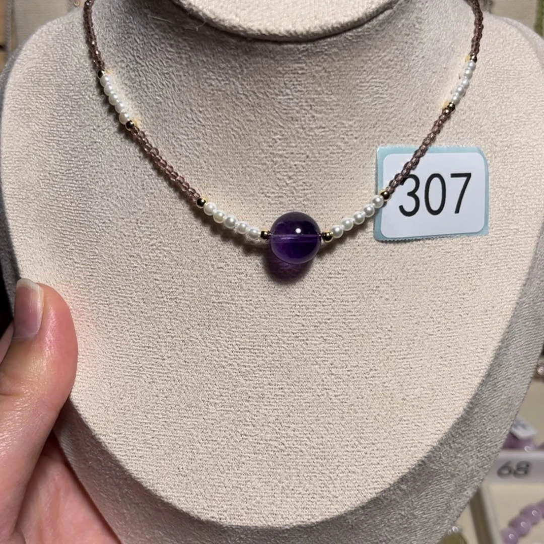 未镶嵌颈饰水晶307紫水晶圆珠