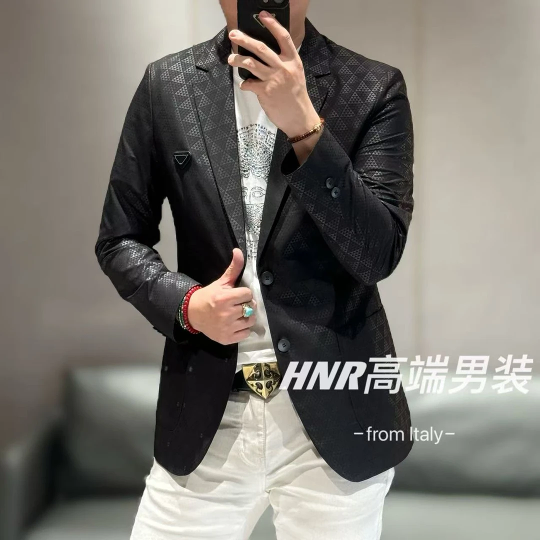 【雷迪·凯奇】品牌裸眼立体印花高端修身裁剪工艺春款小西装1081