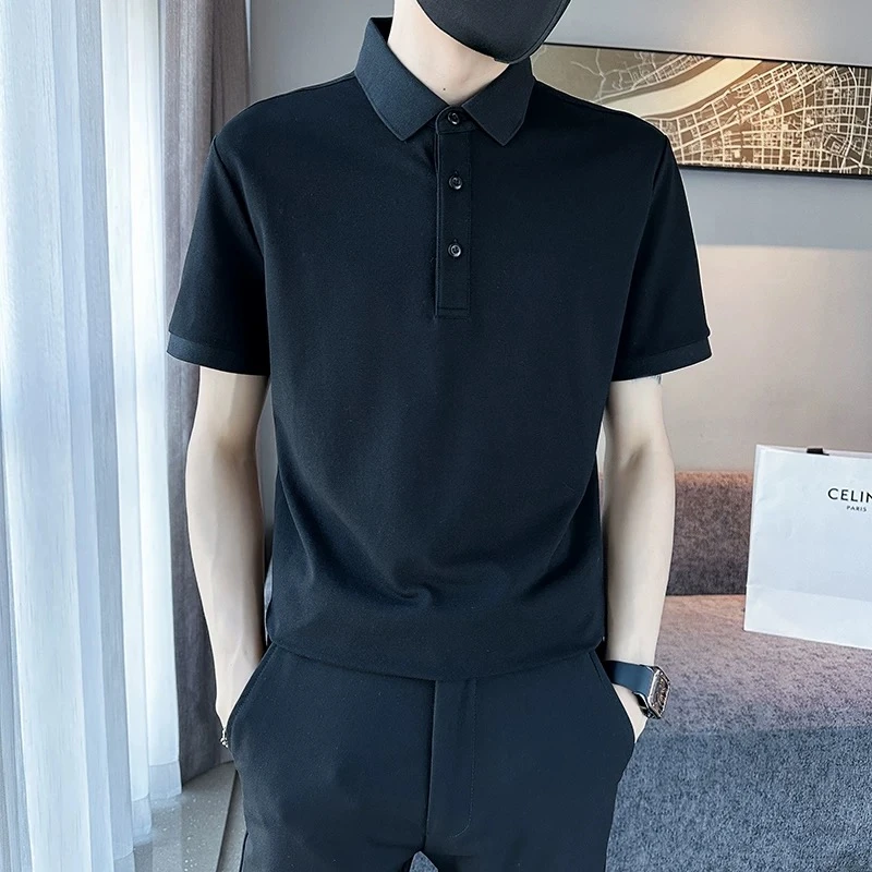 翻领短袖polo衫男潮牌夏季t恤韩版修身潮流T2025新款休闲体恤上衣