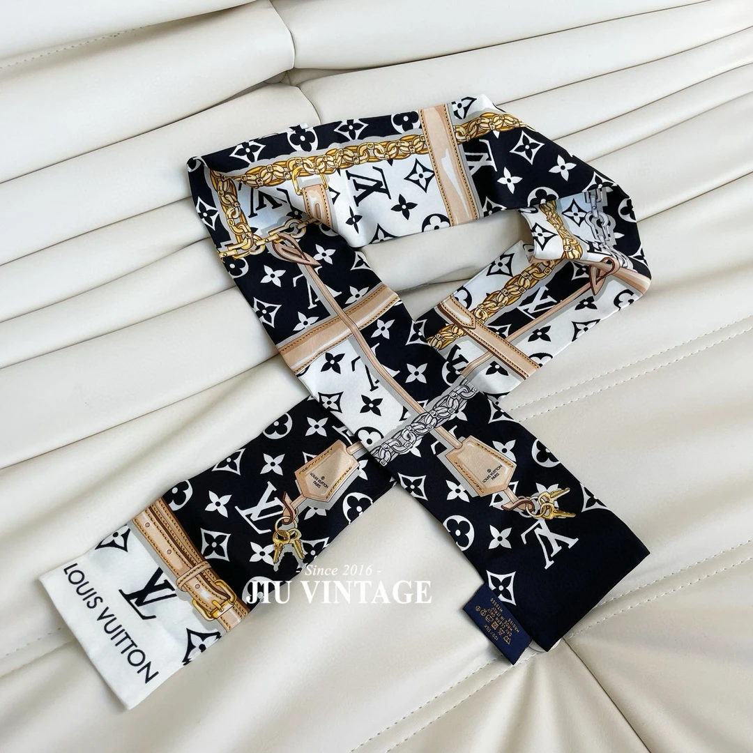 99新 LouisVuitton/路易威登 twilly黑色中检JM7-3743