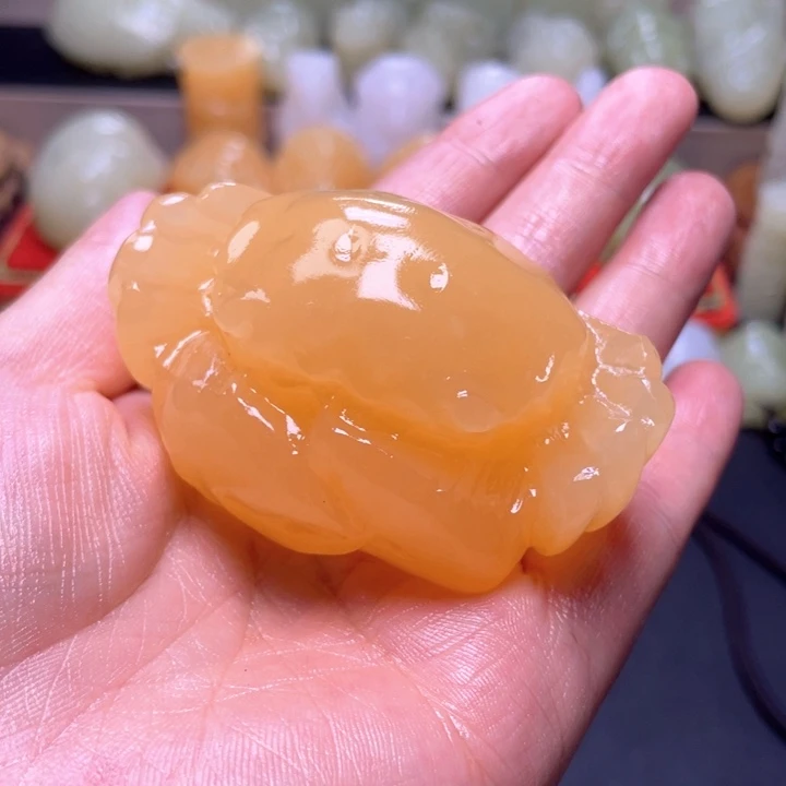 石材方解石手把件