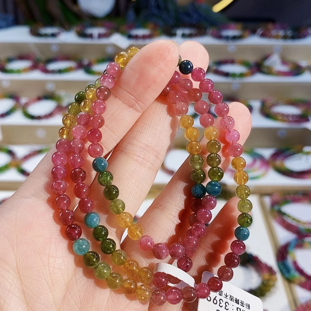 碧玺手链未镶嵌G2196三圈颜色微差