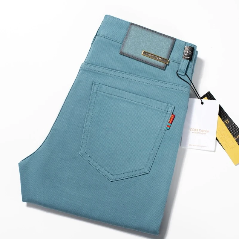 香港高端轻奢九分牛仔裤男裤潮流修身显瘦春秋新款弹力小脚休闲裤