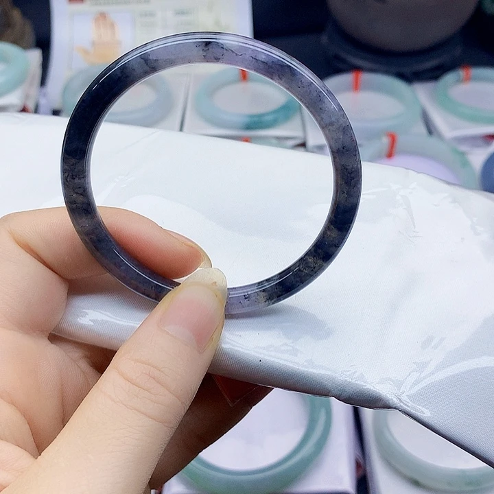 翡翠手镯未镶嵌缅甸天然翡翠A货54.5