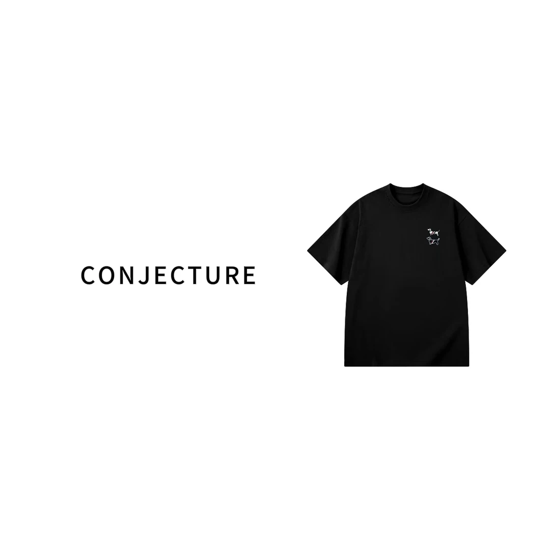 《33号链接-织带狗》春夏限定男女同款宽松潮流设计师款圆领T恤