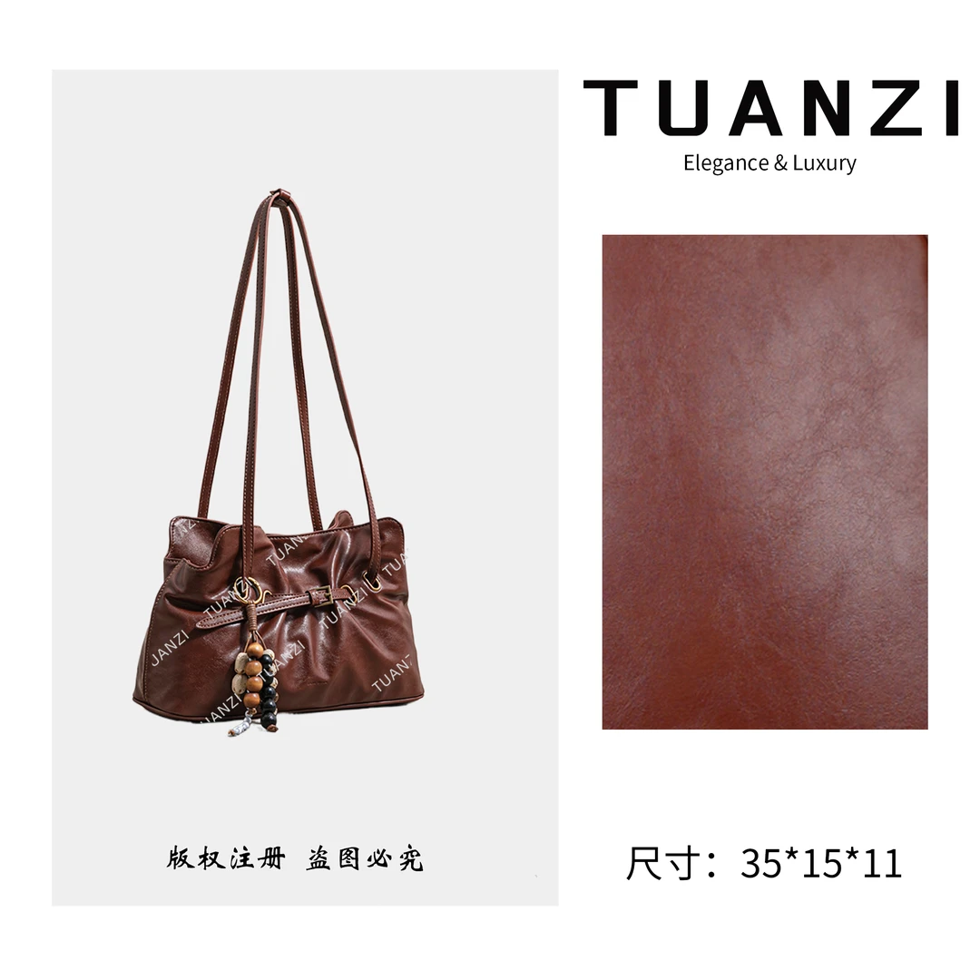 TUANZI『高端玩家』新款35cm原创设计手提腋下包 SK-62996-复古棕