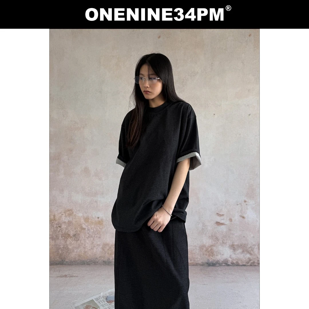 ONENINE34PM丨真是低调的艳丽 高质感320G混纱面料 净色短袖T恤