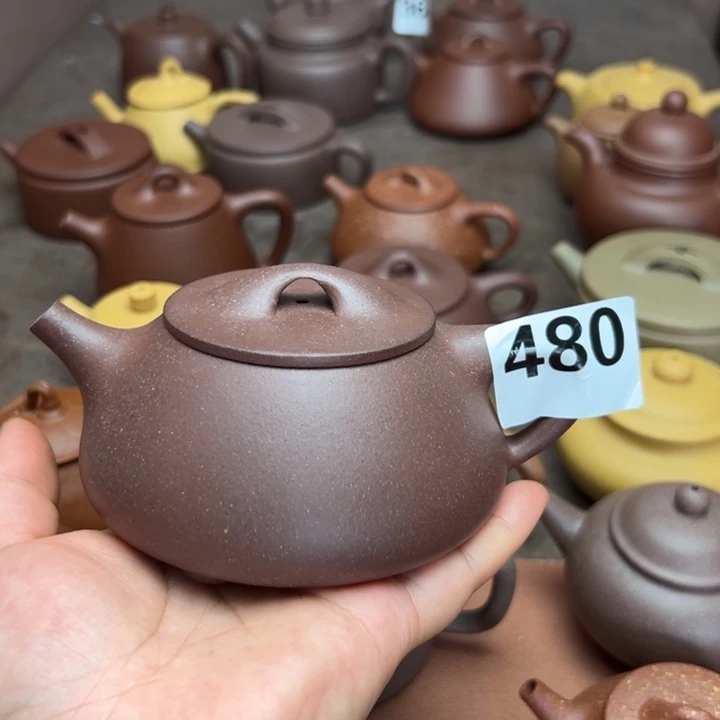 茶壶紫砂紫泥半手工300cc左右瑕疵