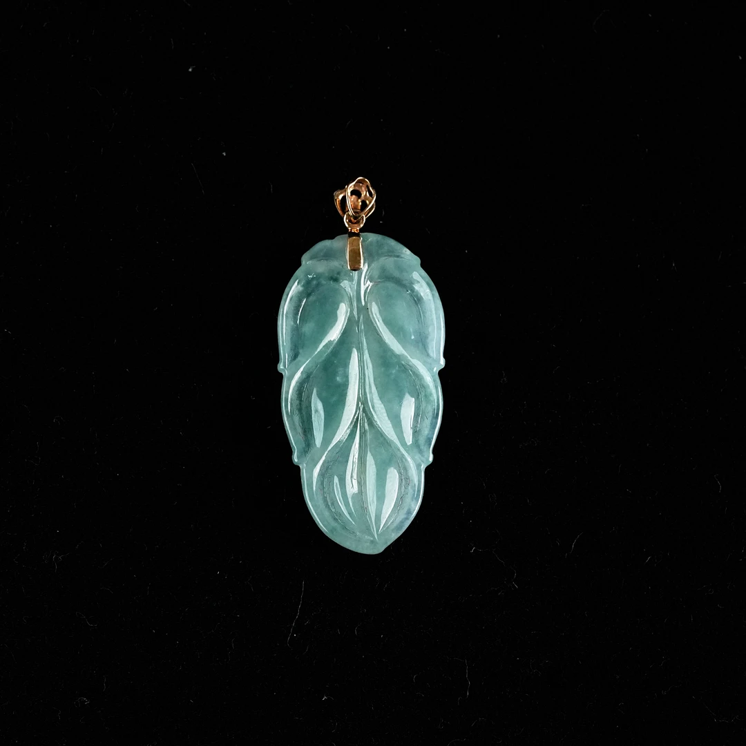 lot091822翡翠金枝玉叶吊坠