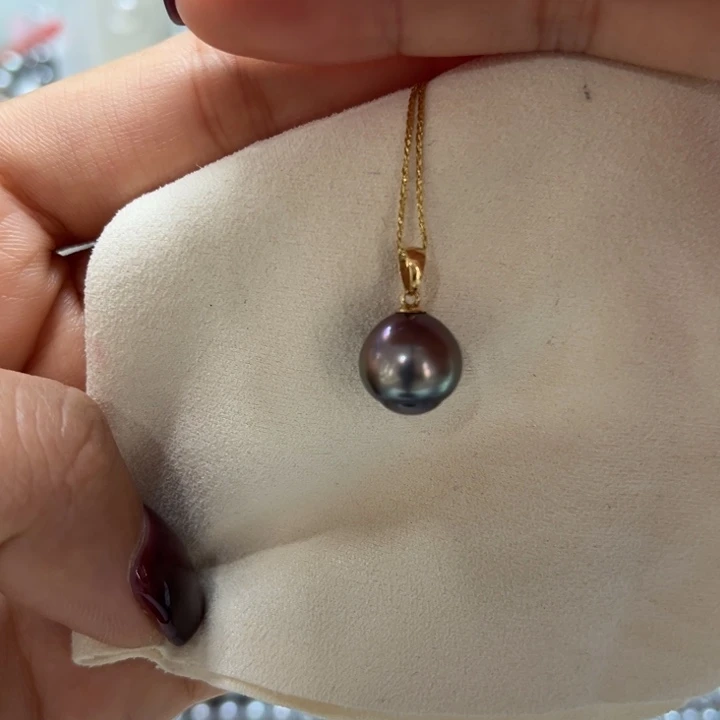 海水珍珠吊坠(不含链)18K金镶嵌