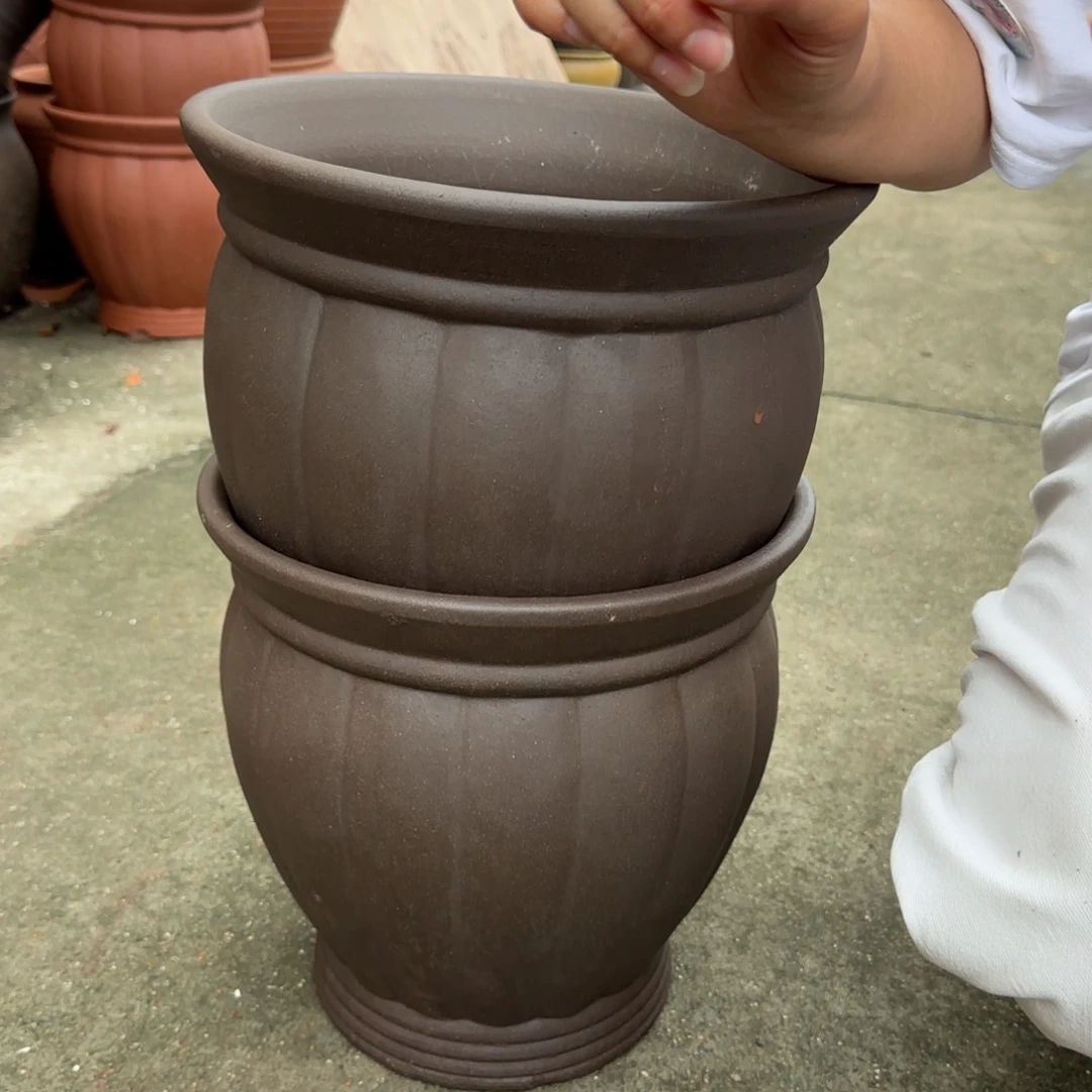 朱泥花盆口30高30宜兴紫砂