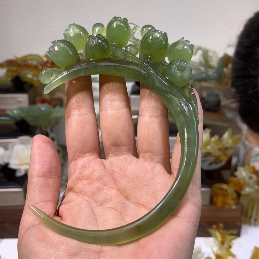 蛇纹石玉发簪合金