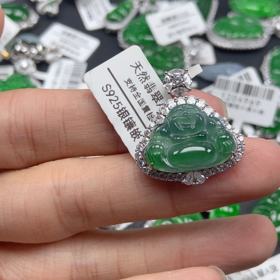 翡翠银S925镶嵌颈饰