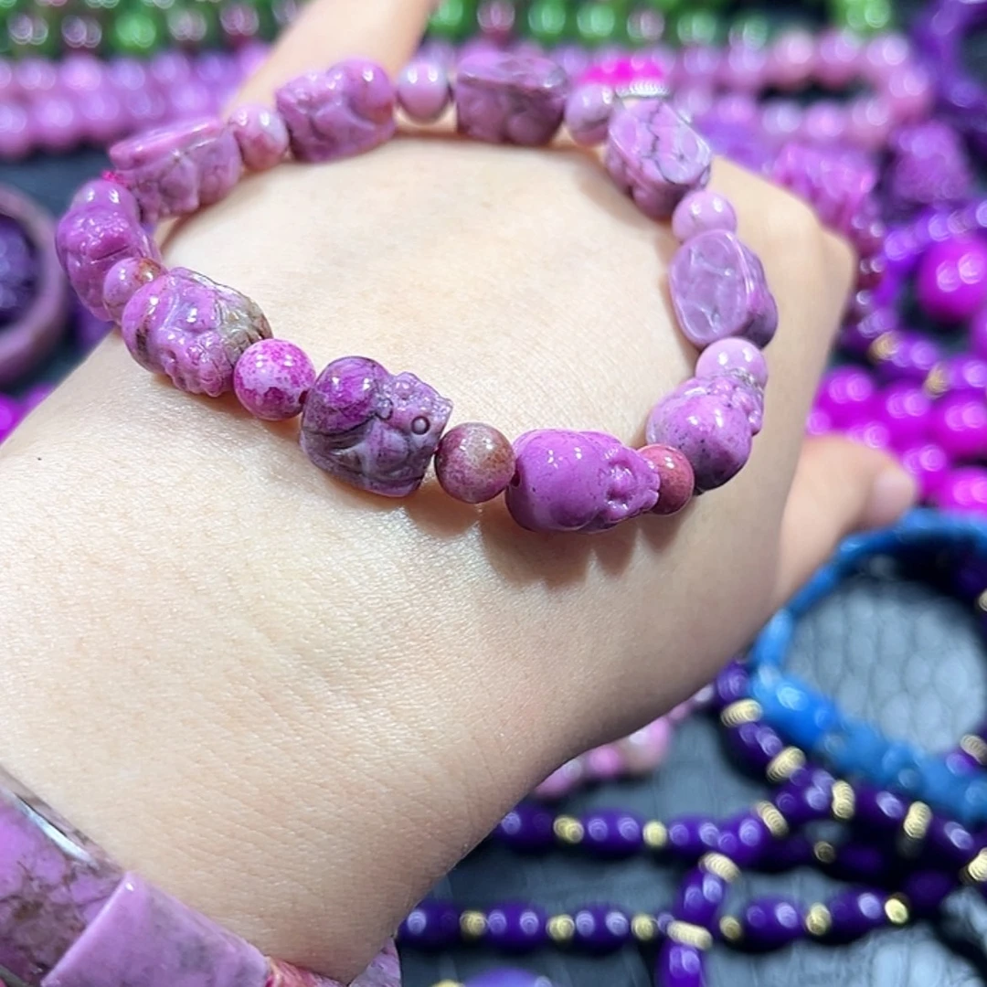 【闪购商品】琉璃配饰我**虎舒具石老油料粉貔貅