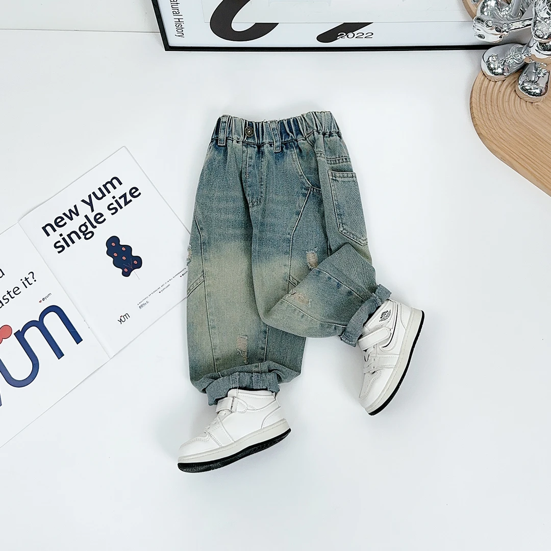 男童裤子春夏款儿童牛仔裤2025新款春装潮 WK25001 悠悠童话童装