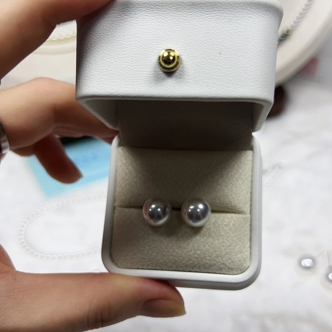 非金属925银白珠耳钉