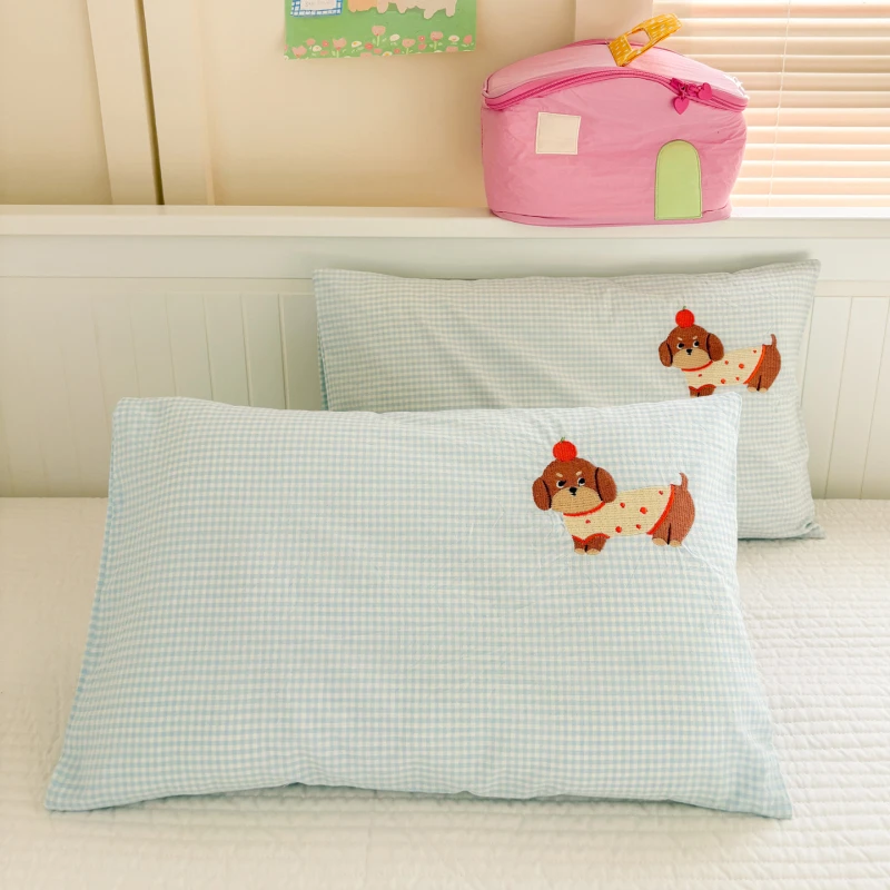 纯棉水洗棉儿童枕套30x50可爱全棉枕头套40x60学生单人乳胶枕芯罩