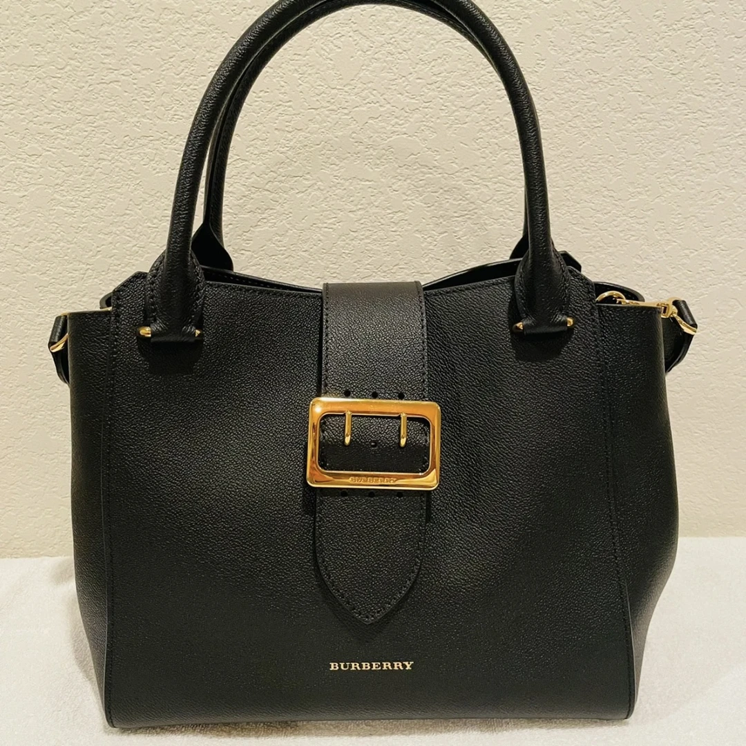 95新 BURBERRY/博柏利 XM/黑金气质公文手提斜挎包/BB09618069