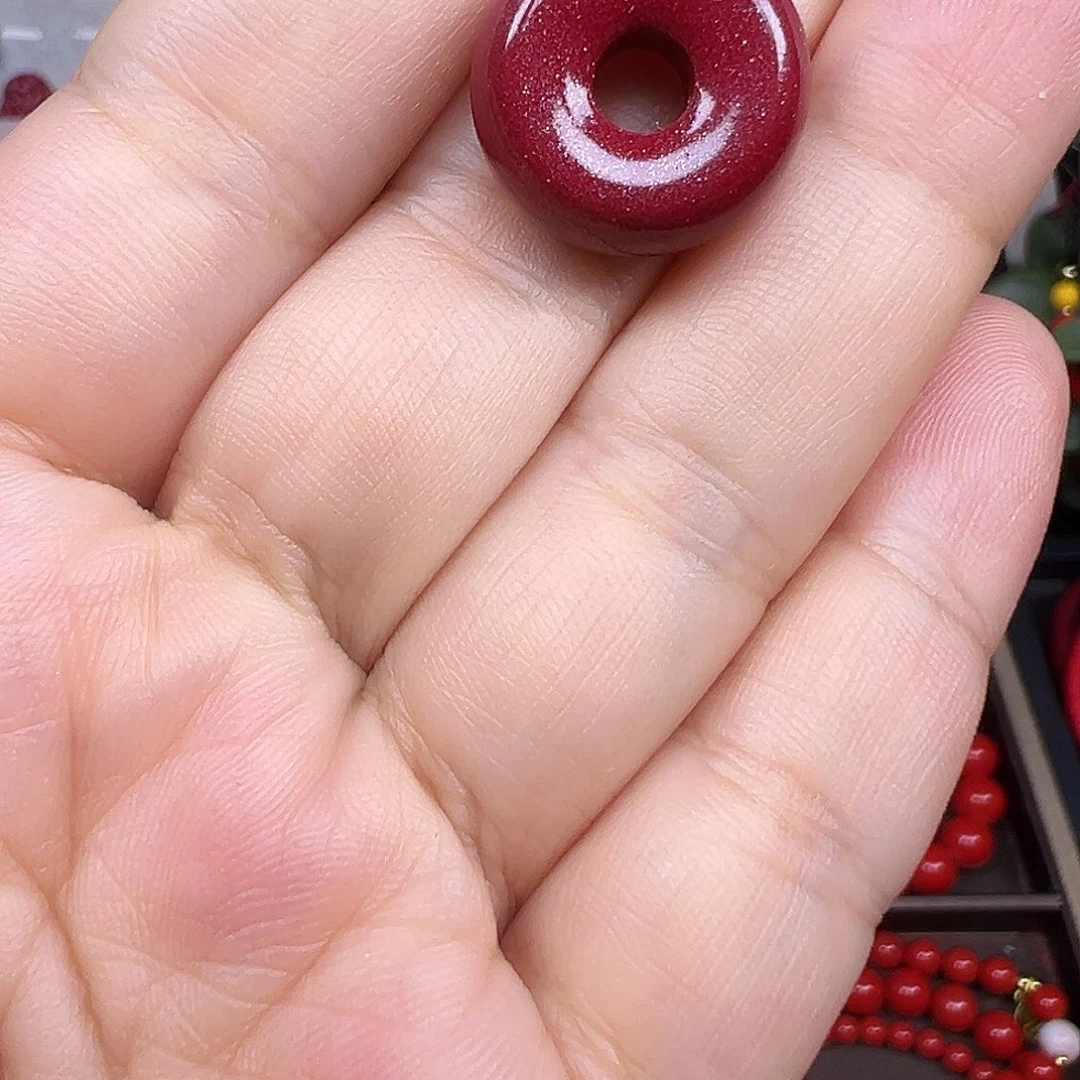 天然辰砂紫晶沙平安扣