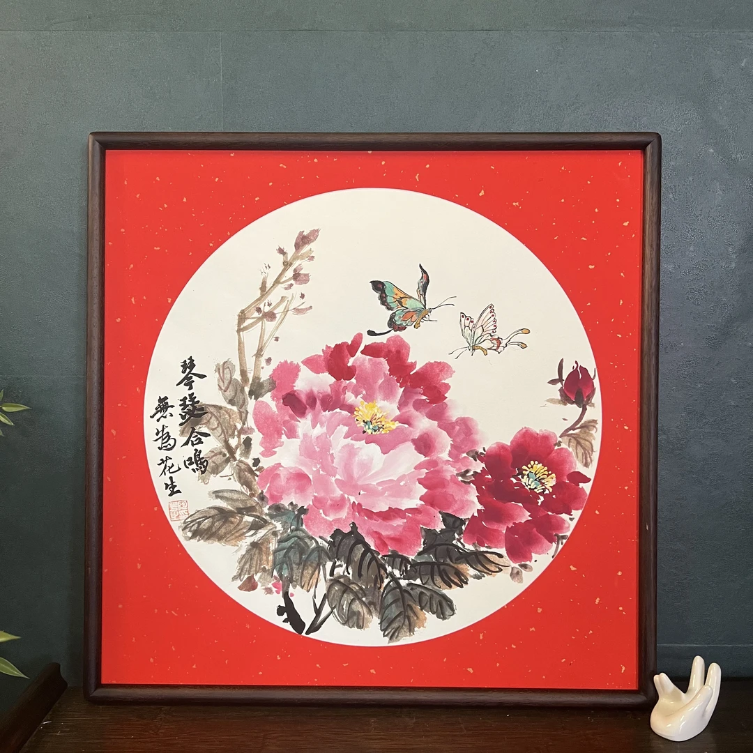 [新品]《琴瑟和鸣》-53*53-真人手写手绘玄关卧室书房茶室装饰字画