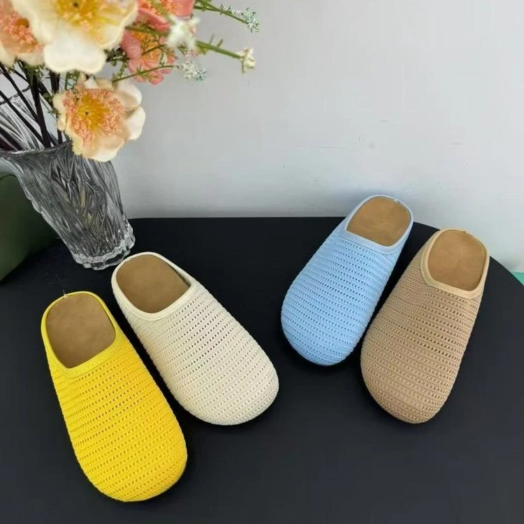 森系复古包头半拖鞋女夏外穿2025新款波西米亚勃肯鞋厚底晚晚单鞋