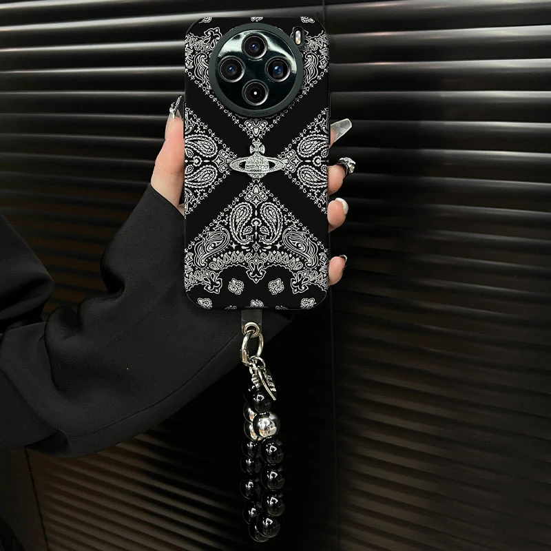 适用【vivox100s】2025复古花纹ins风小羊皮网红创意防摔手机壳女款