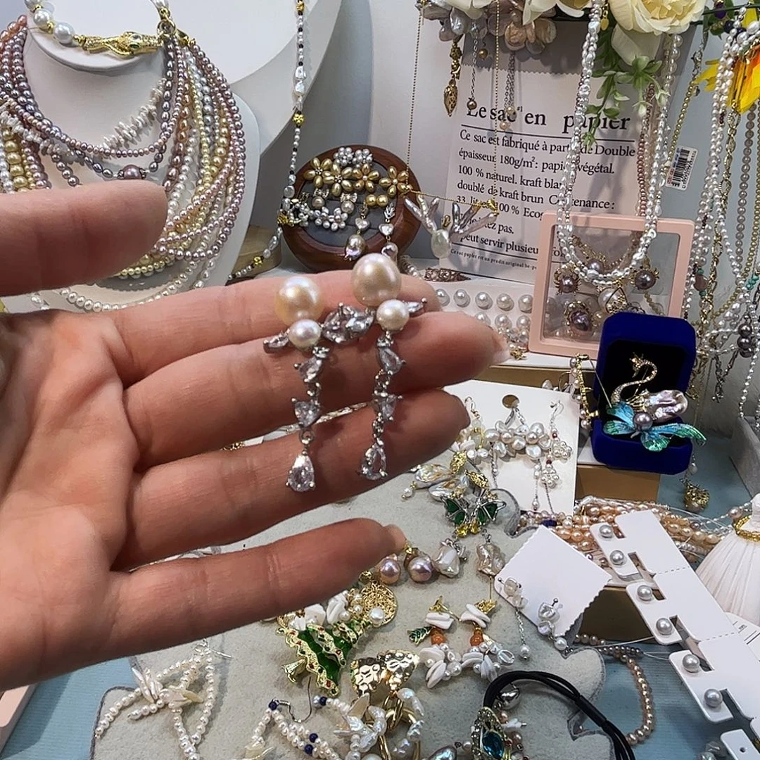 银S925镶嵌淡水珍珠颈饰